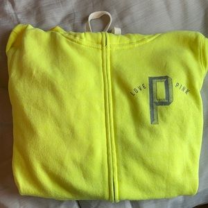 VS pink neon zip up hoodie